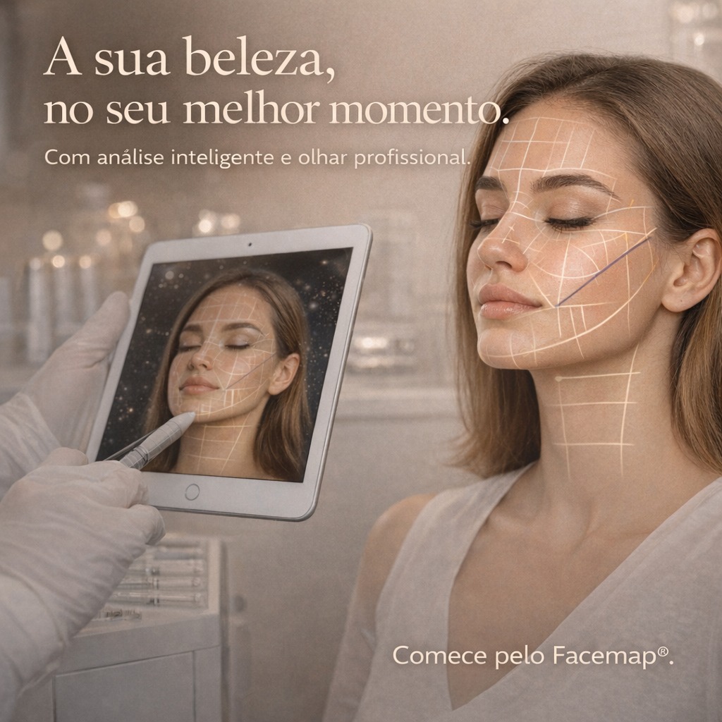 A sua beleza, no seu melhor momento. Comece pelo Facemap.